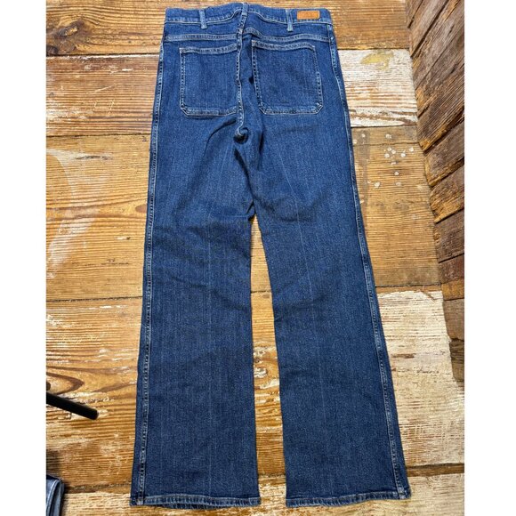 Polo Ralph Lauren Wide Leg Flare Jeans 31 Blue Stretch Denim - Picture 2 of 9